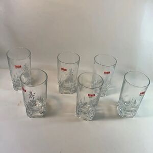 6 Japanese Bar Drinking Rocks Tumblers Glasses EUC